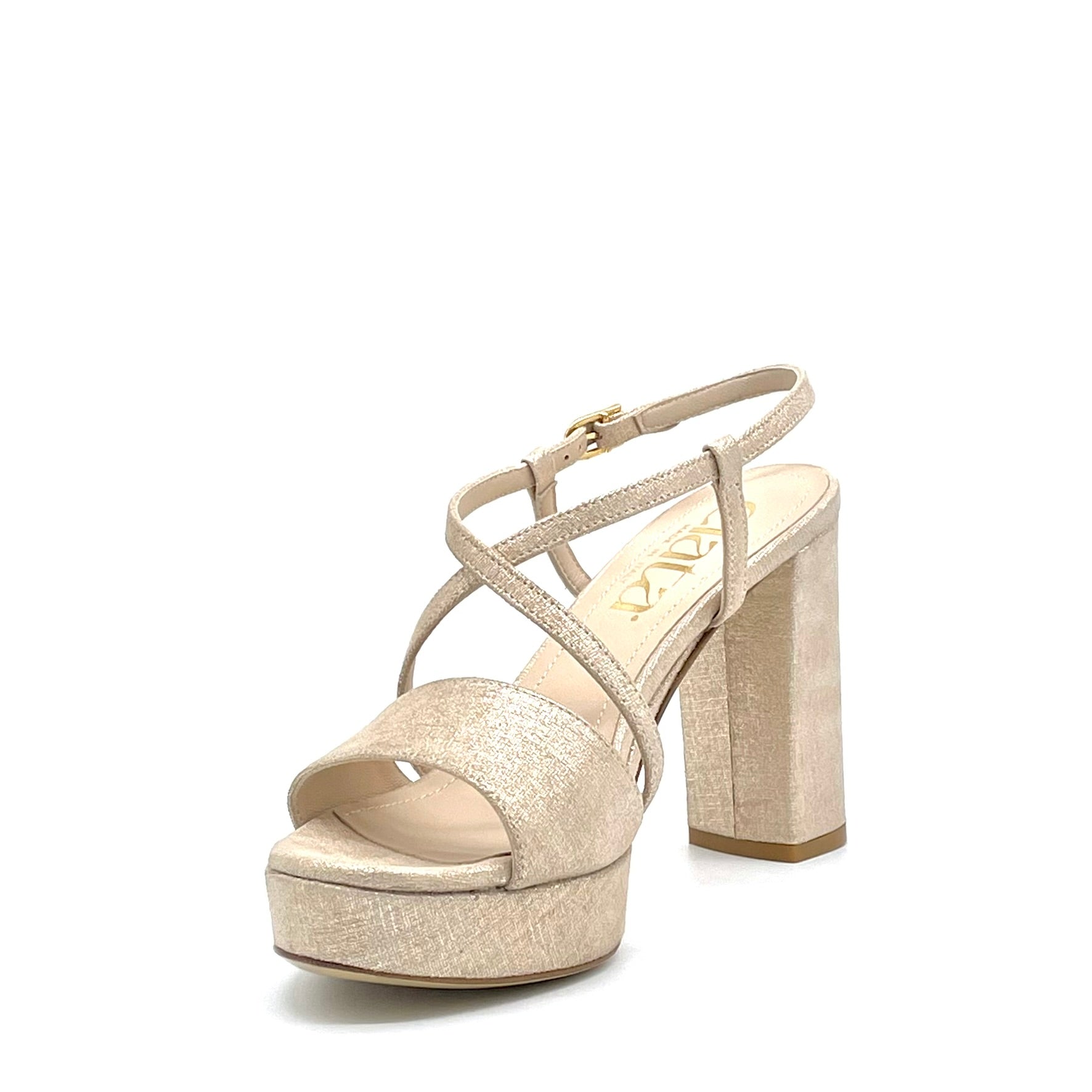 Elata 16126 sandales champagne pointure 37 talon 10,5 cm