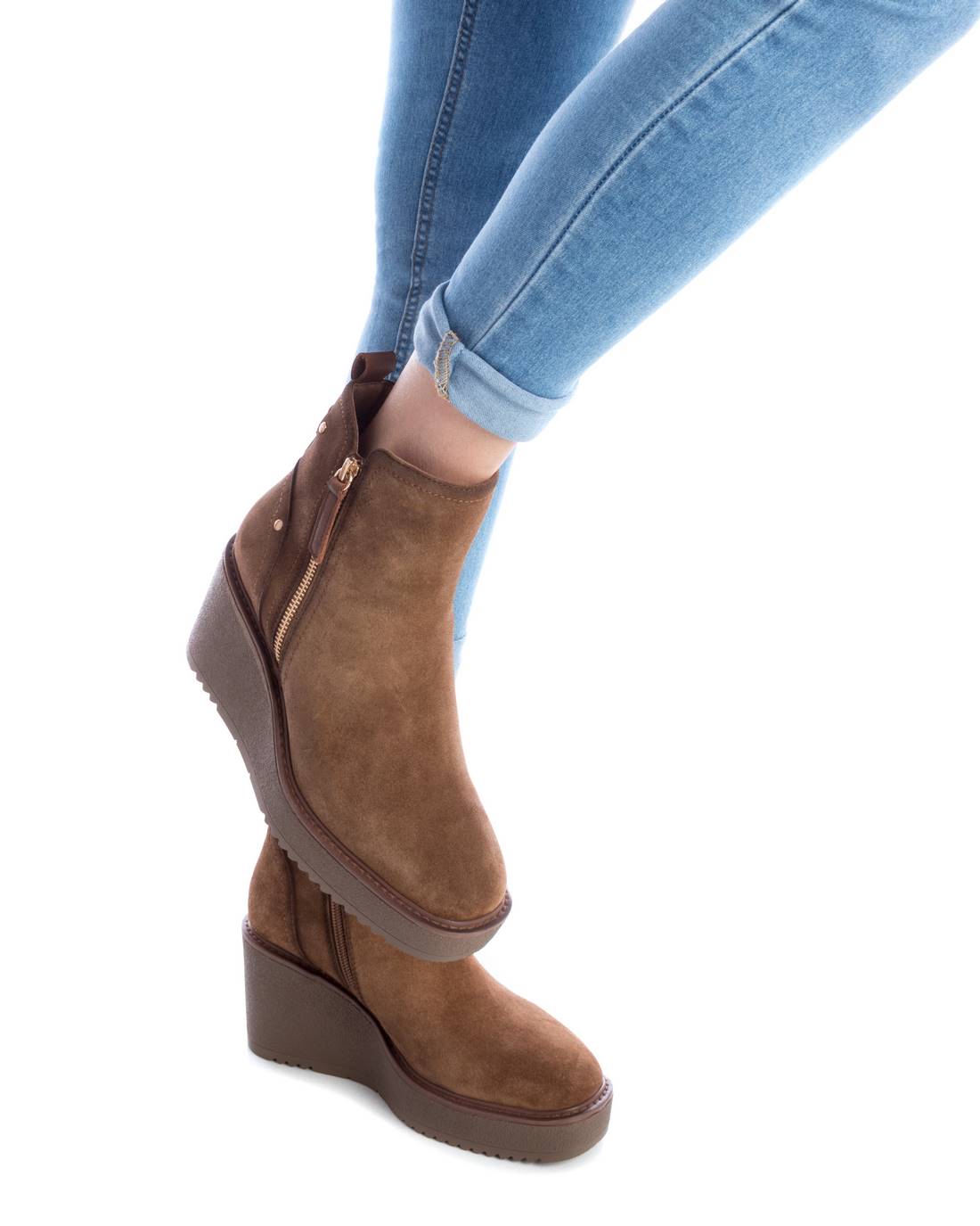 Carmela 16118401 bottine femme marron suède compensée