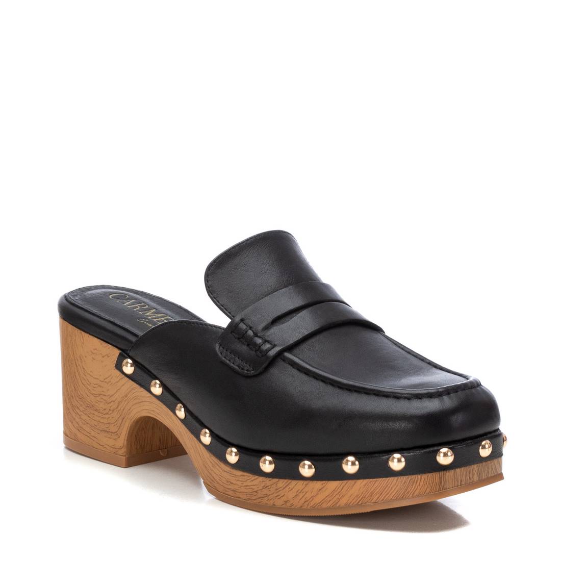 Carmela 16147701 sabots cuir noir talon 7 cm