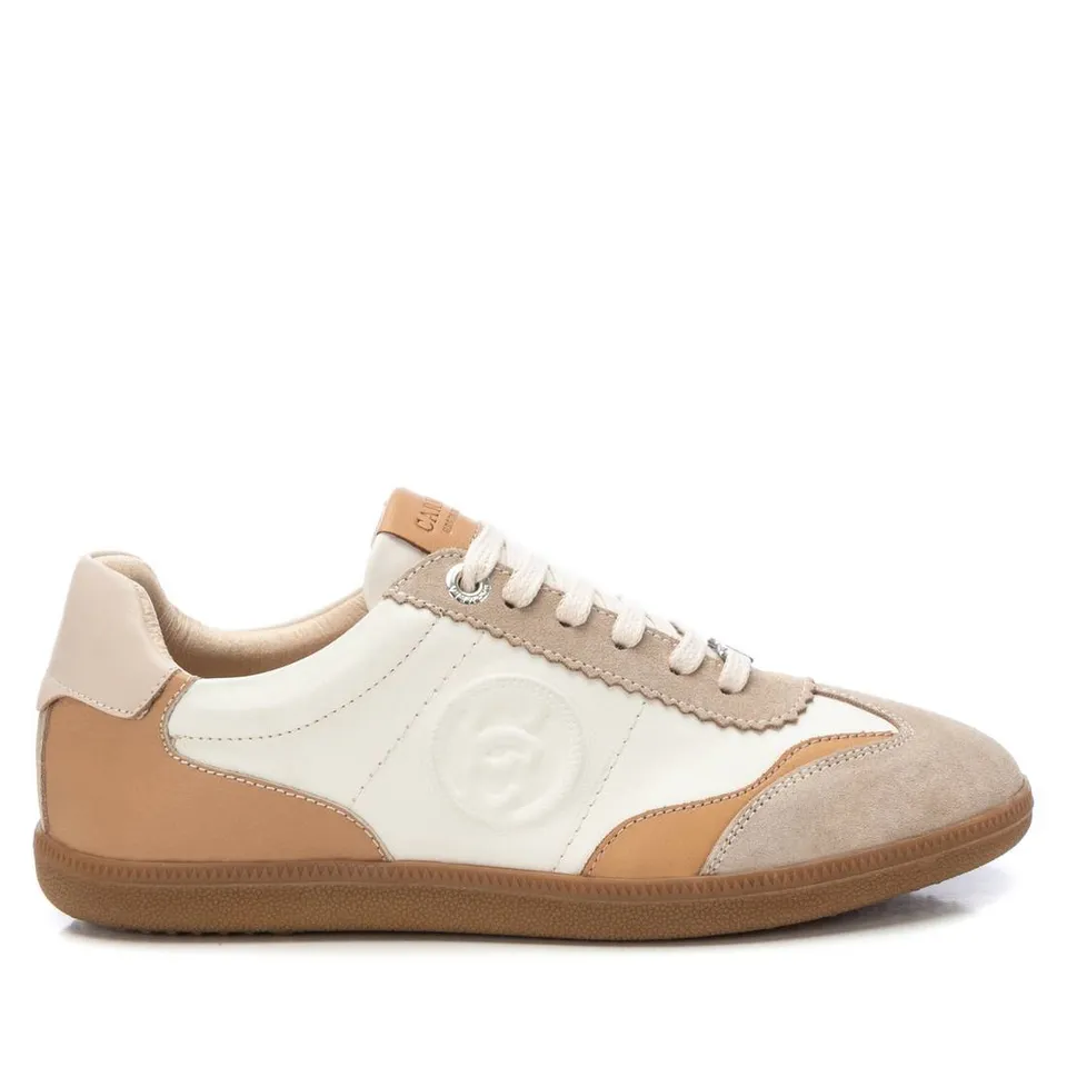 Carmela 16206007 basket cuir beige femme plate