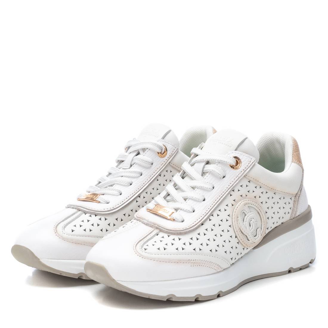 Carmela 16142103 baskets cuir blanc ajoure point 35-41
