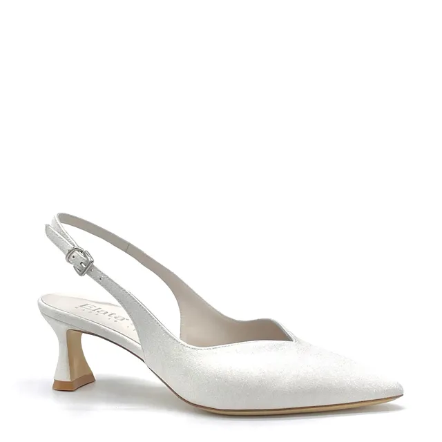 Elata S2440 slingback blanc laminé mariage