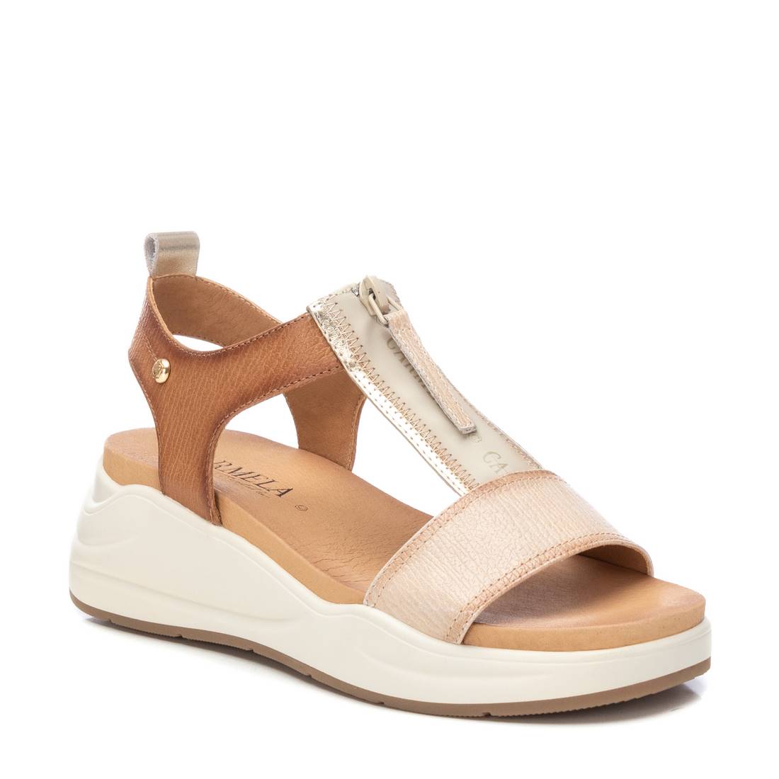 Carmela 16155003 sandale cuir marron fermeture éclair
