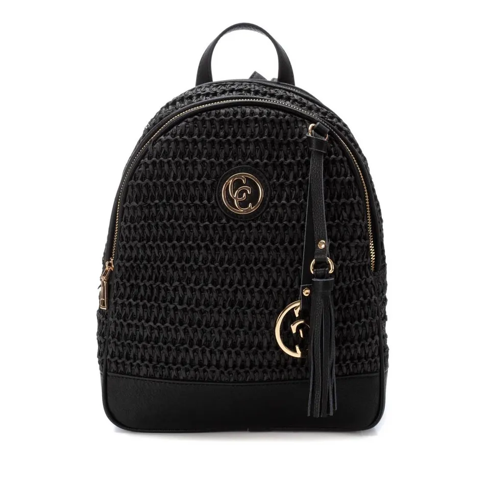 Carmela 18612902 sac à dos raphia noir mini