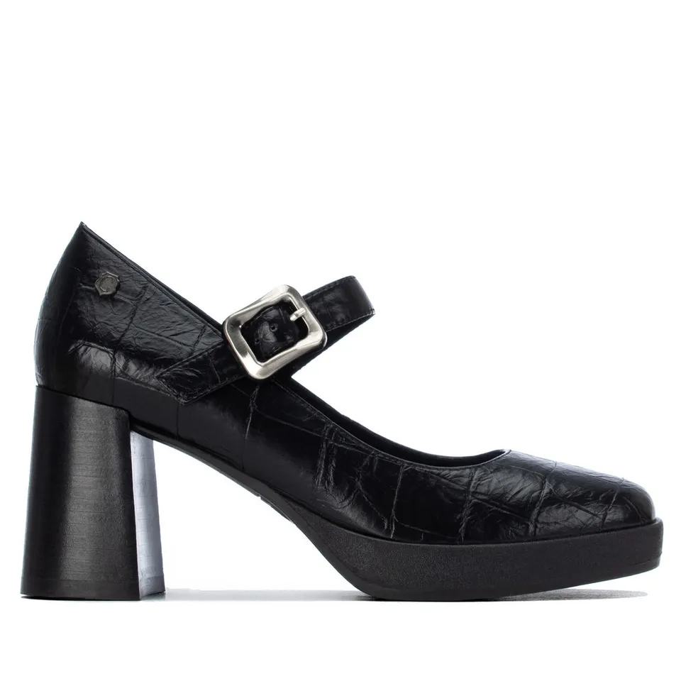 Carmela 16430401 escarpin femme noir boucle talon haut