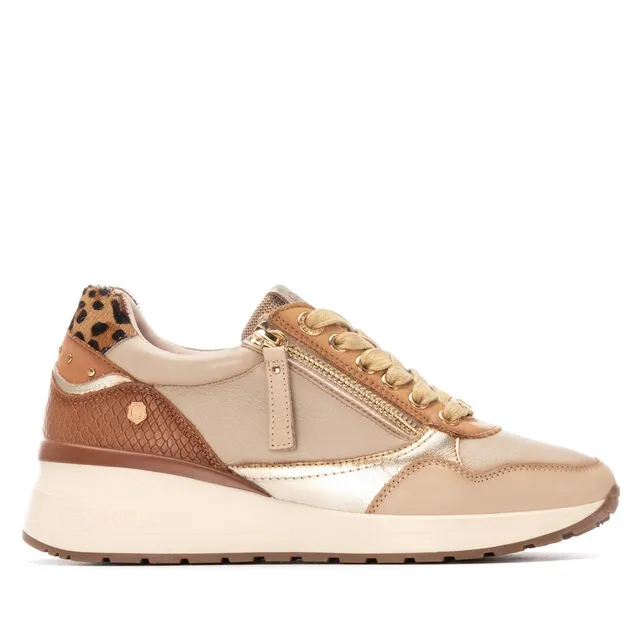Carmela 16244201 baskets beige cuir semelle gomme