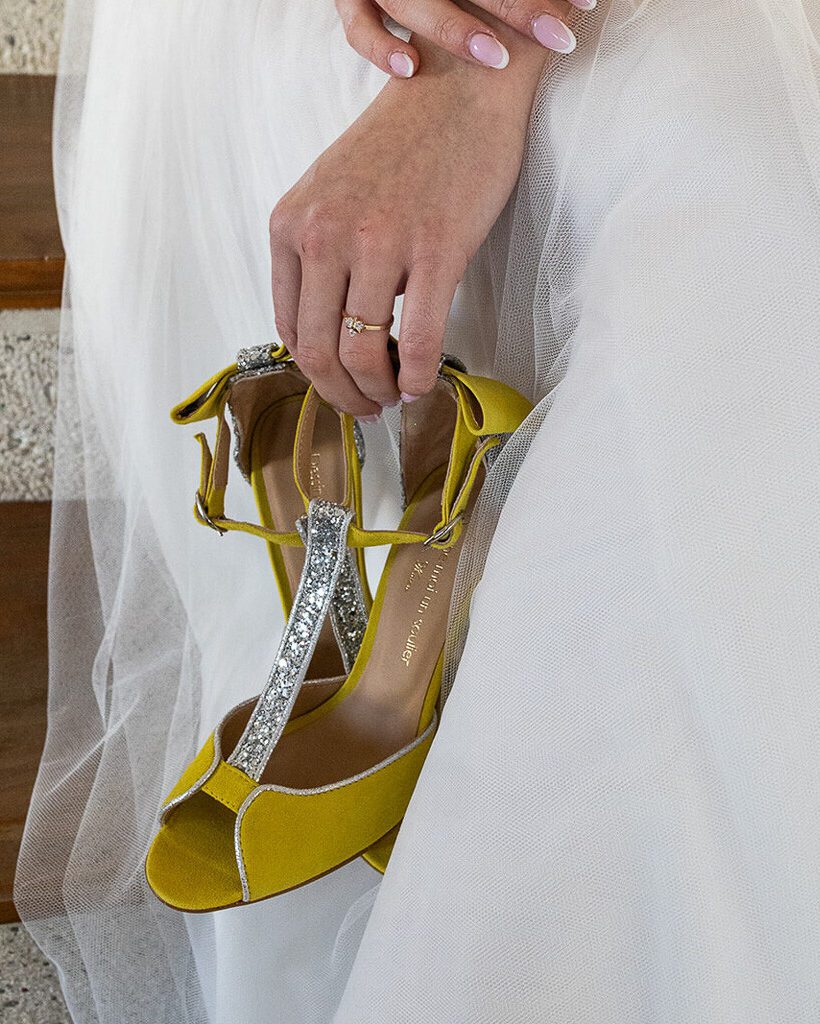 Dessine Moi Un Soulier Charlotte high sandale velours jaune 36