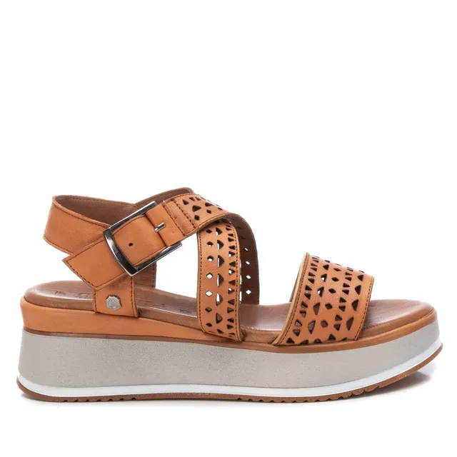 Carmela 16066201 sandale cuir marron compensée 6 cm