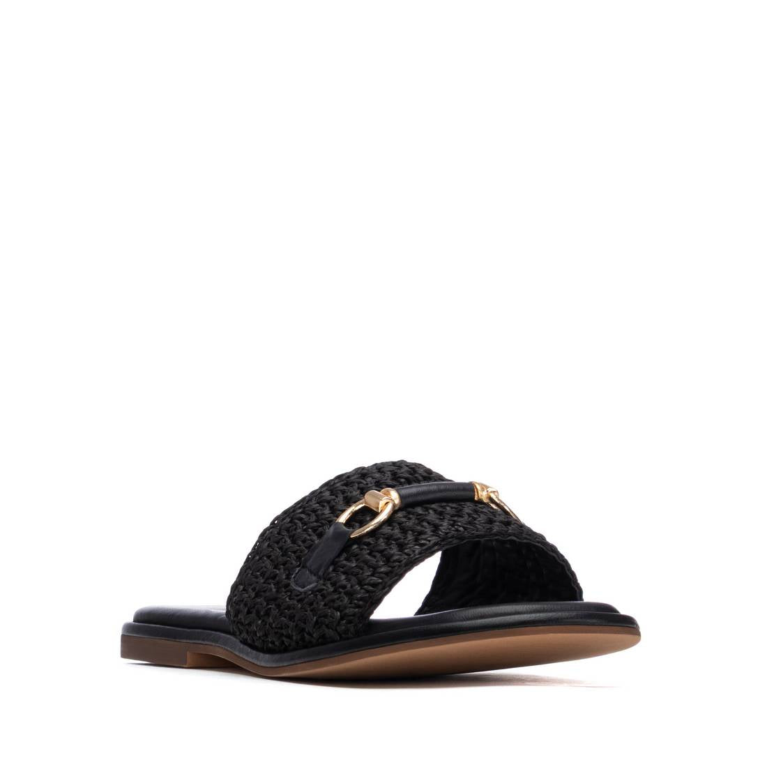 Carmela 16328803 sandales noir rafia plates