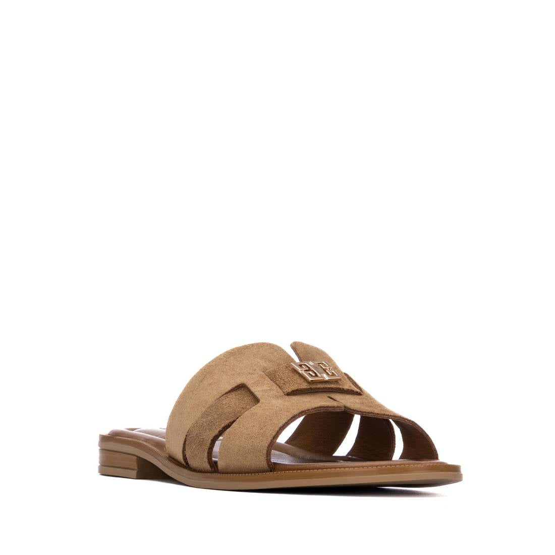 Carmela 16306104 sandales plates cuir taupe