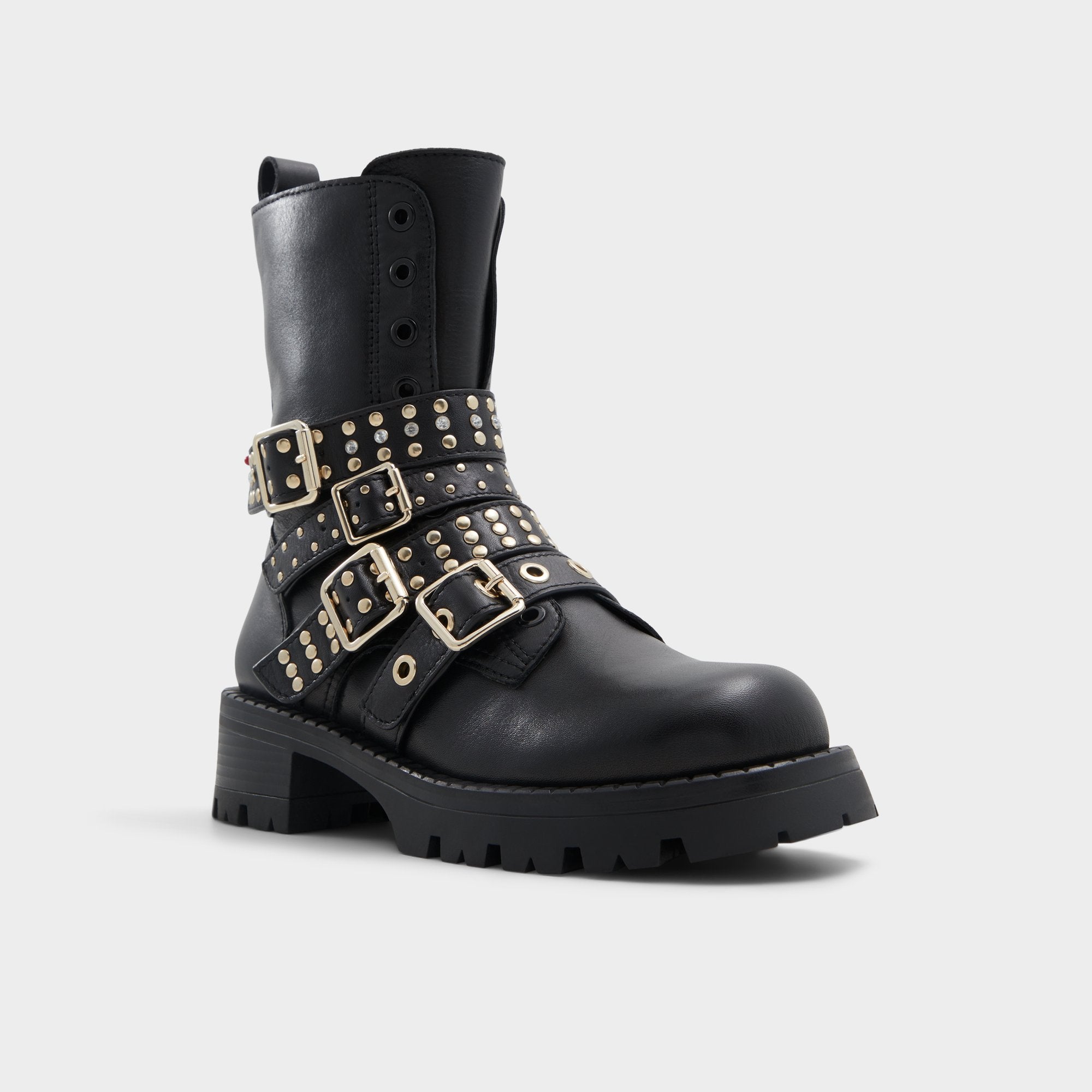 ALDO Vortexia bottines motardes noires boucles 38
