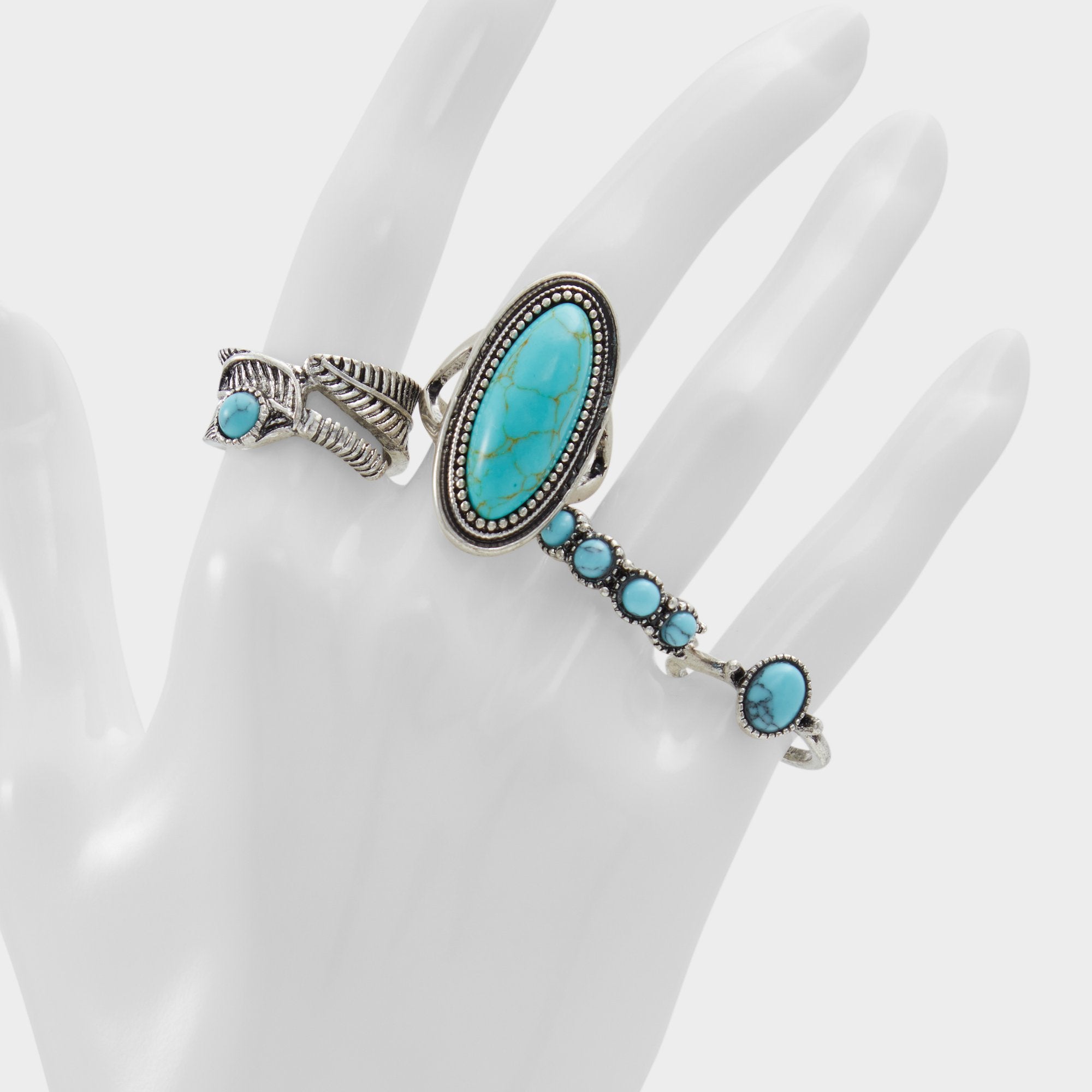 ALDO Turqsizzle lot bagues fantaisie turquoise