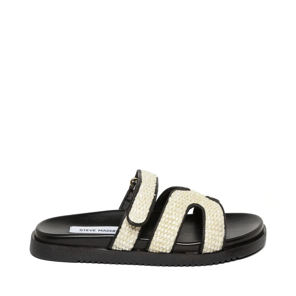 Steve Madden Missile-E sandales plates naturel noir cuir