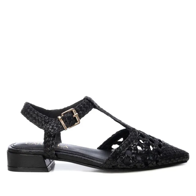 Carmela 16218406 ballerine noir cuir tressé