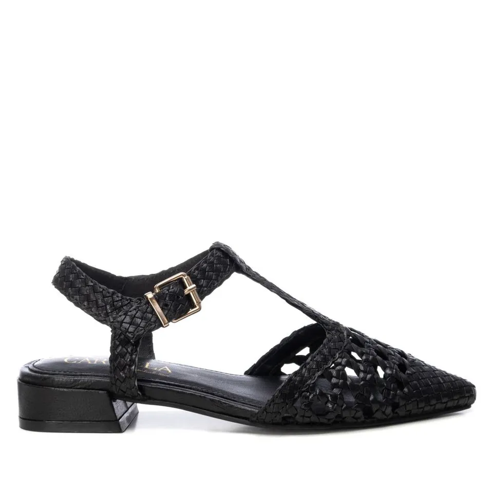 Carmela 16218406 ballerine noir cuir tressé
