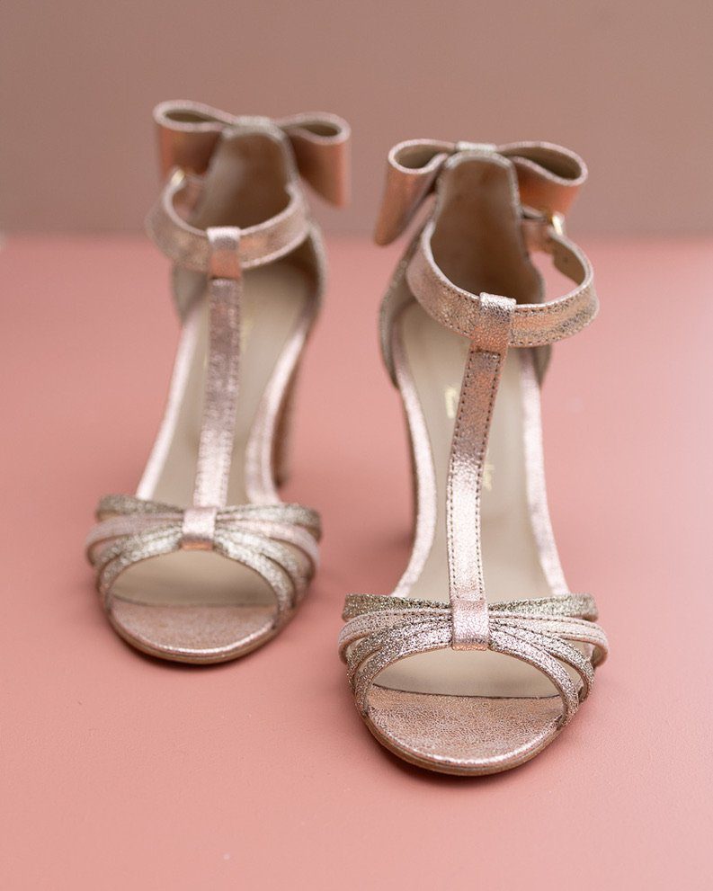 Dessine Moi Un Soulier sandale Chloé irisé or rose