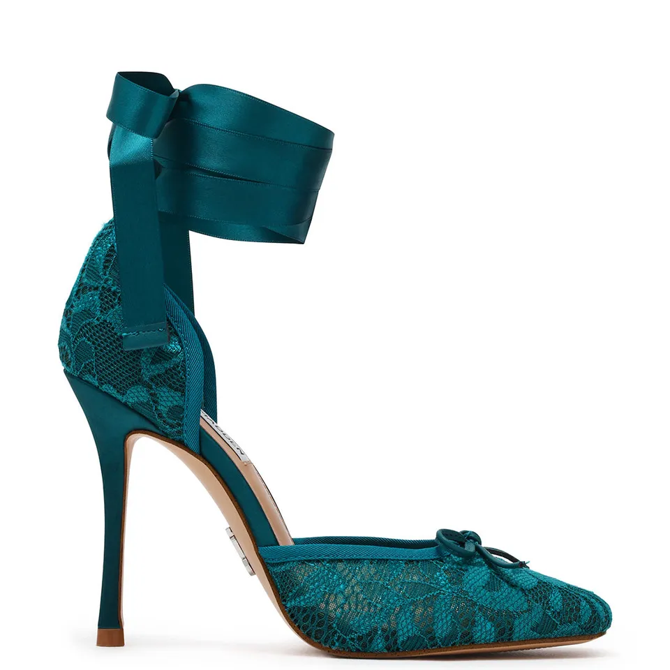 Steve Madden Larina escarpin dentelle sarcelle 10 cm