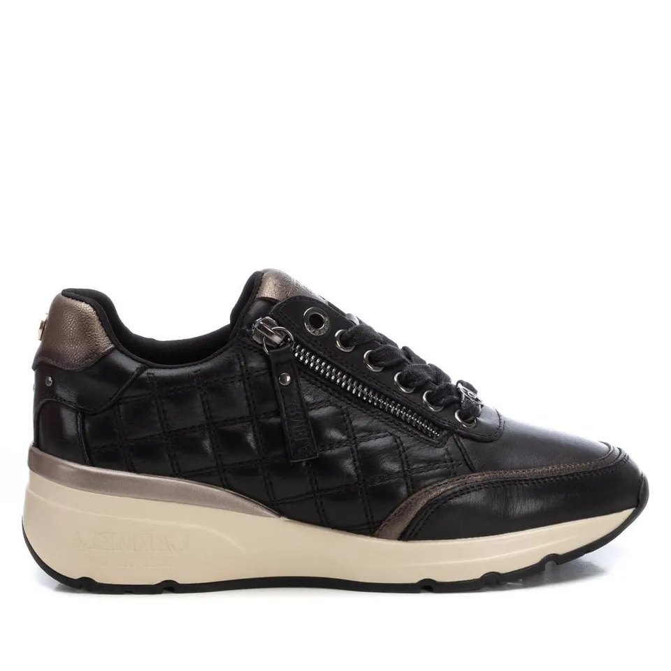 Carmela 161954 16195401 baskets noires cuir zip 4cm