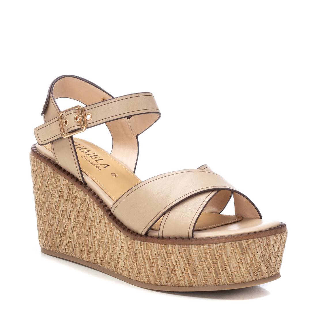 Carmela 16138702 Sandale cuir compensée marron
