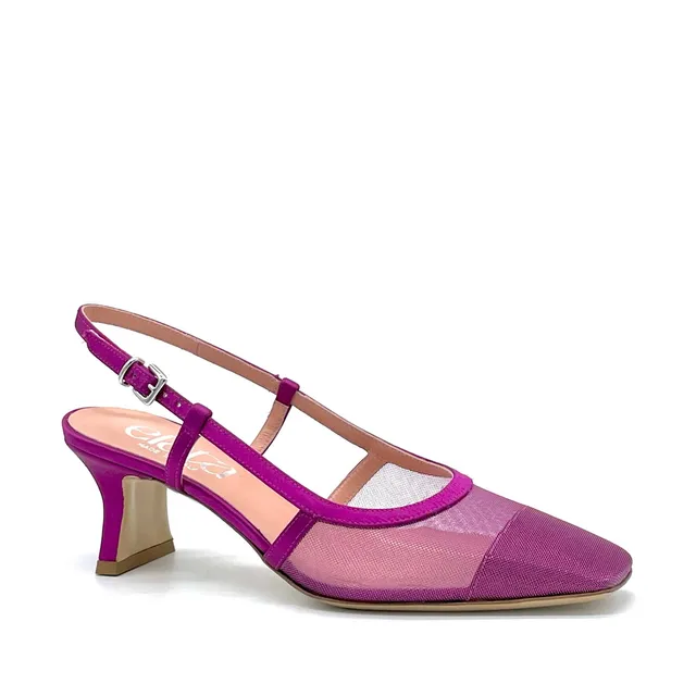 ELATA 14172 slingback cyclamen satin 5,5 cm
