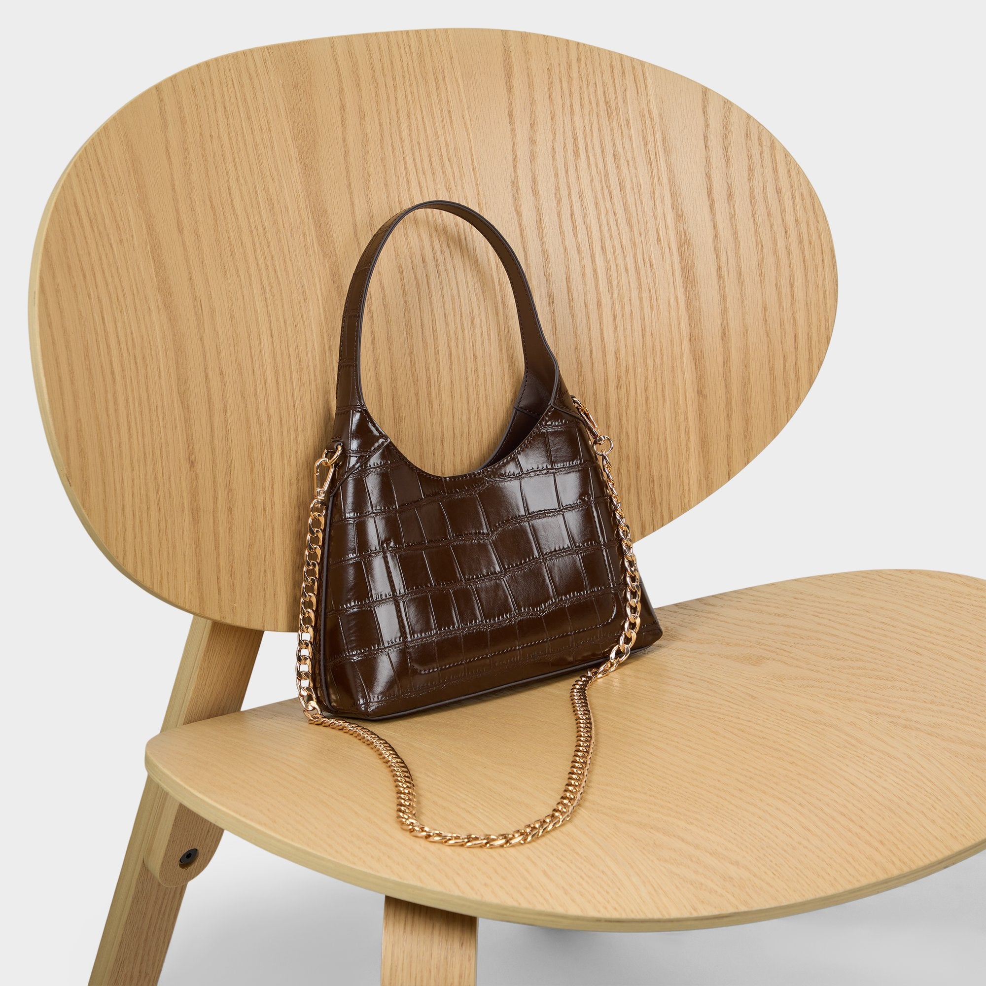 ALDO Smallharperr sac hobo marron croco
