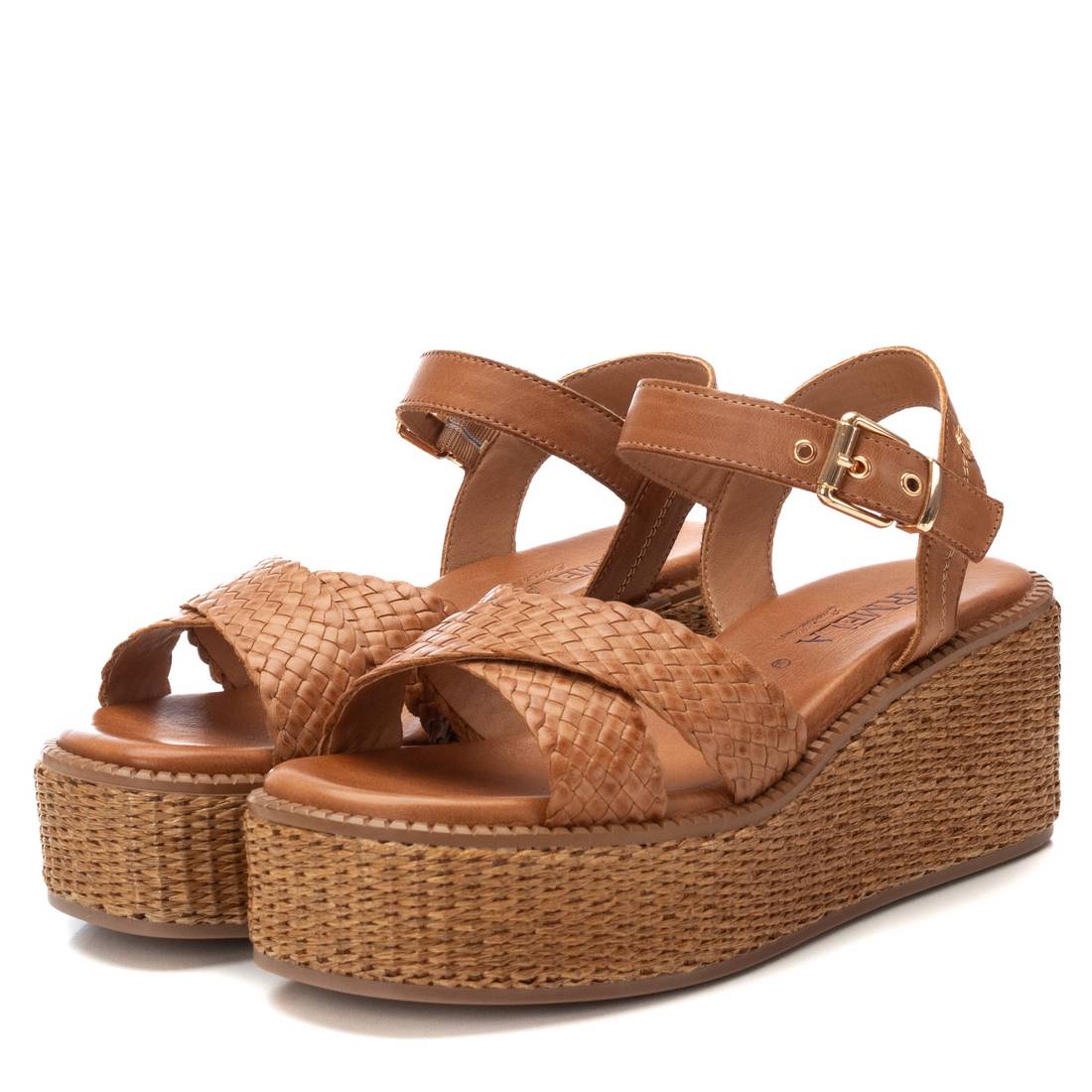 Carmela 16236101 sandales femme camel cuir compensées