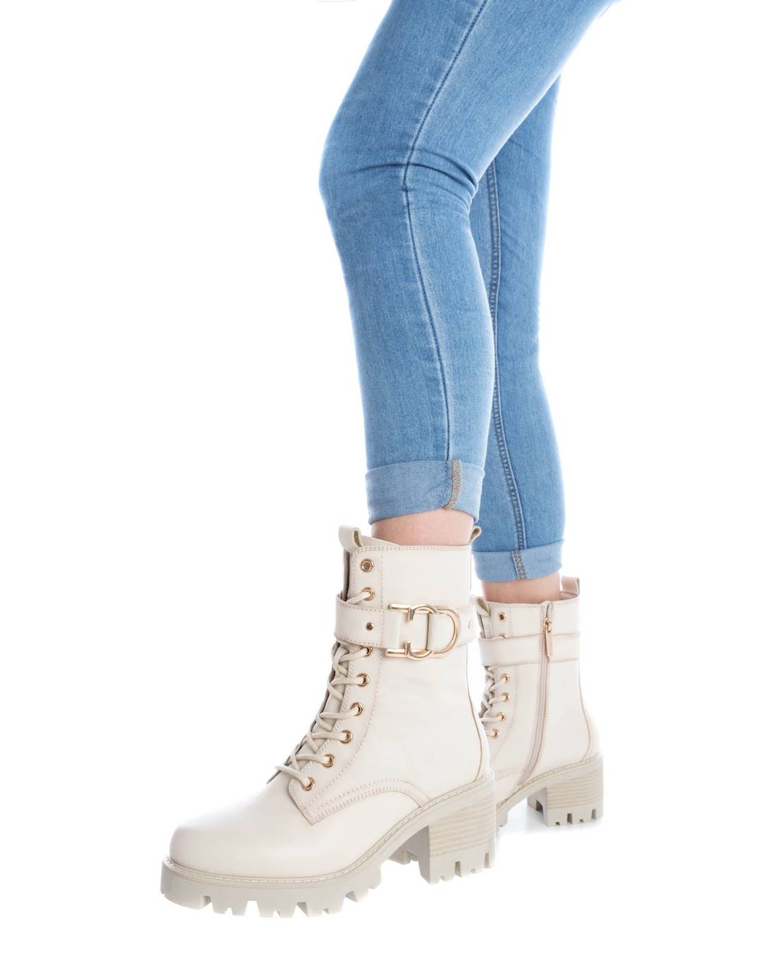 Carmela 16107503 bottines cuir blanc lacet 7 cm