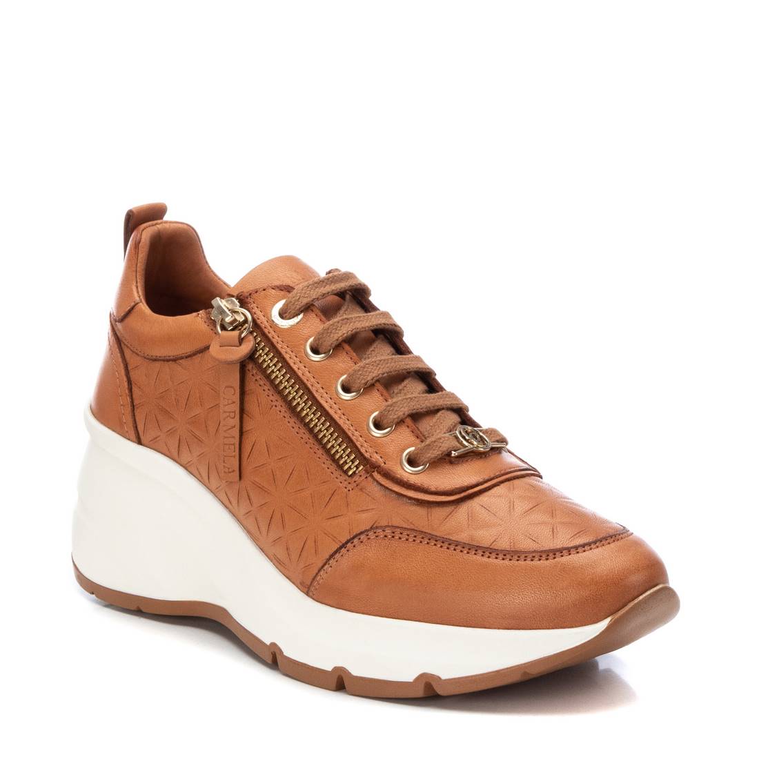 Carmela 16119903 basket compensée marron cuir 6 cm