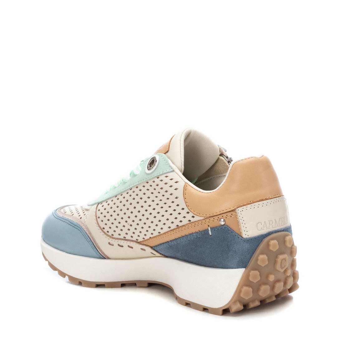 Carmela 16069803 sneaker bleue cuir zip perforée