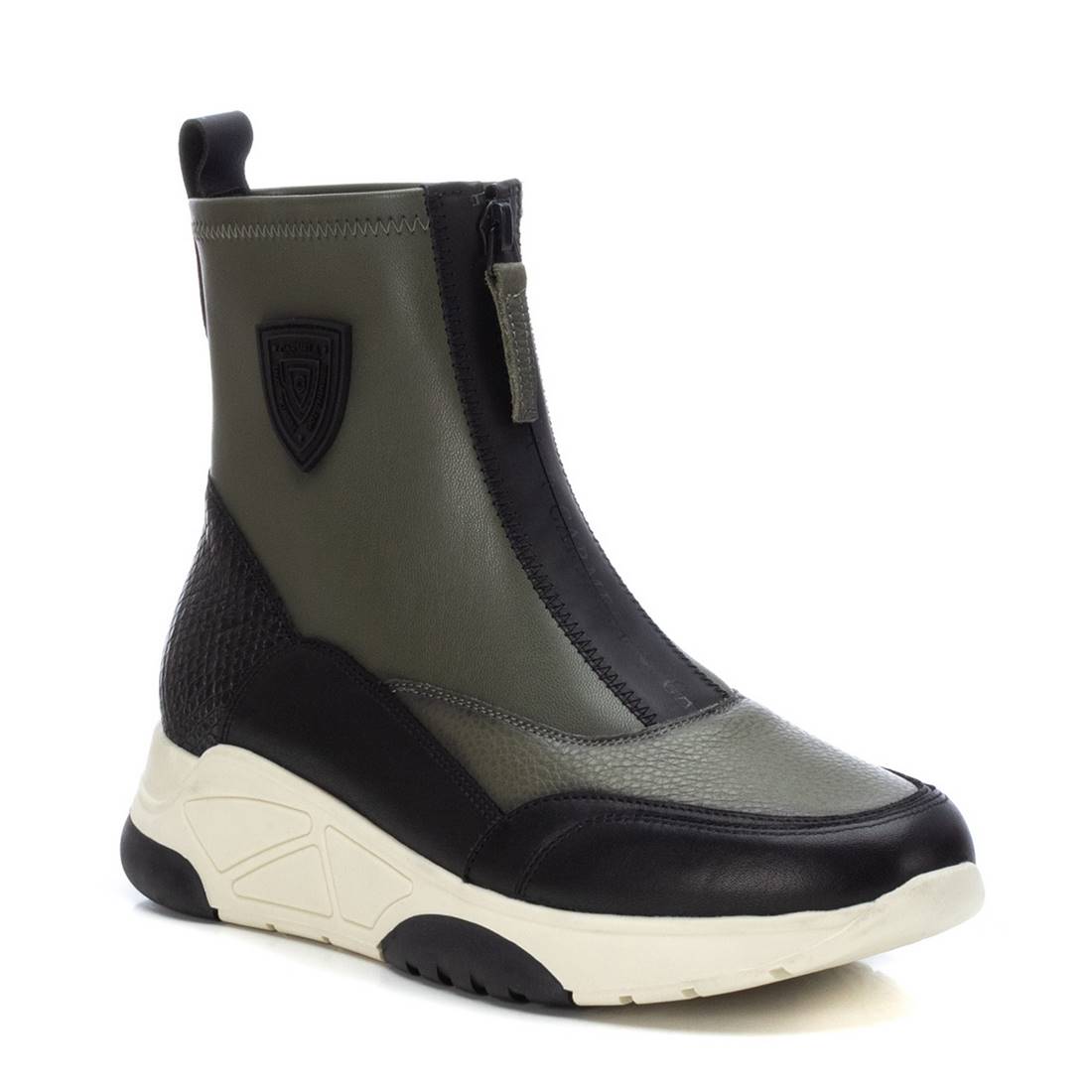 Carmela 16098604 basket montante verte cuir véritable