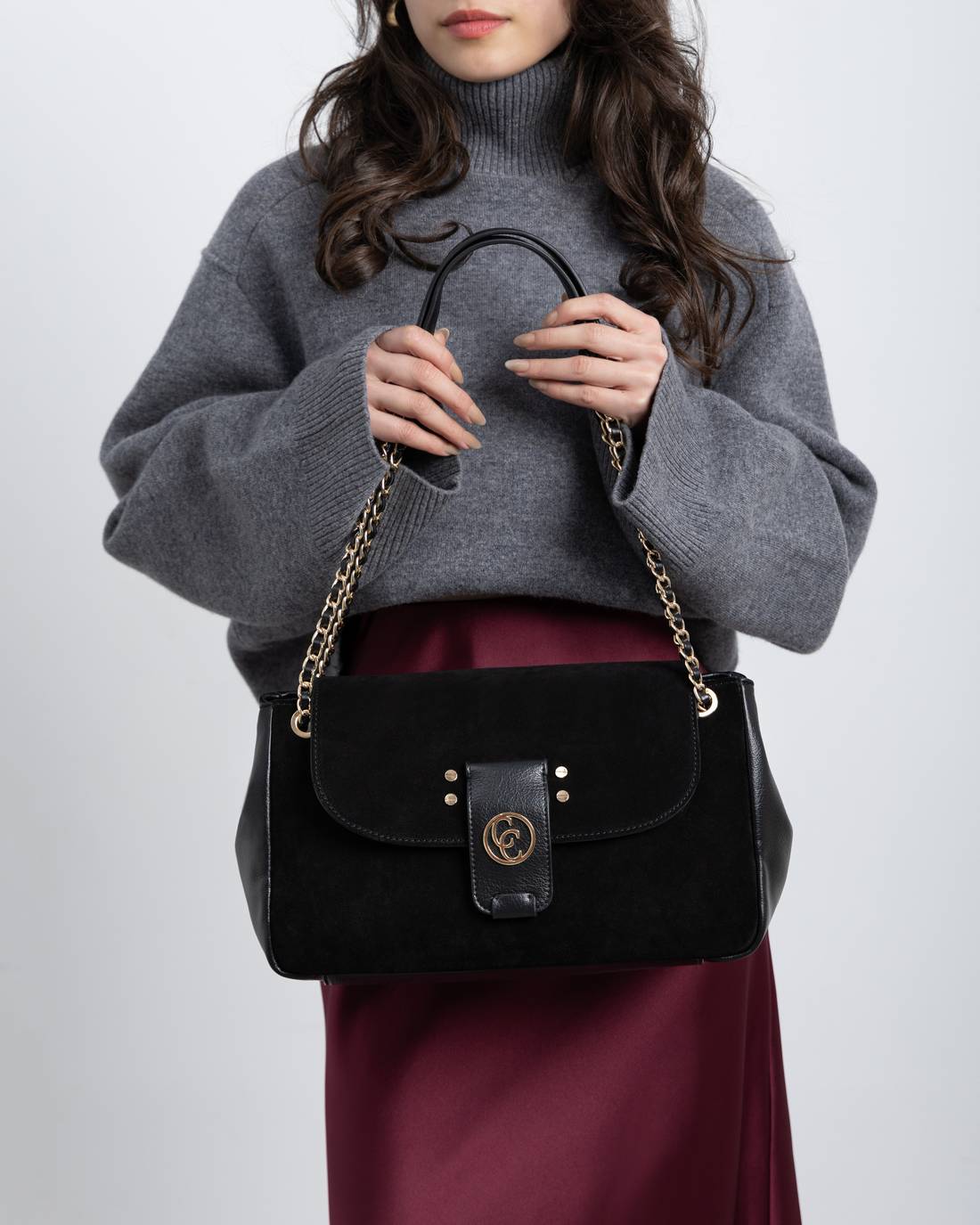 Carmela 18616003 bandoulière cuir noir 20x35x17