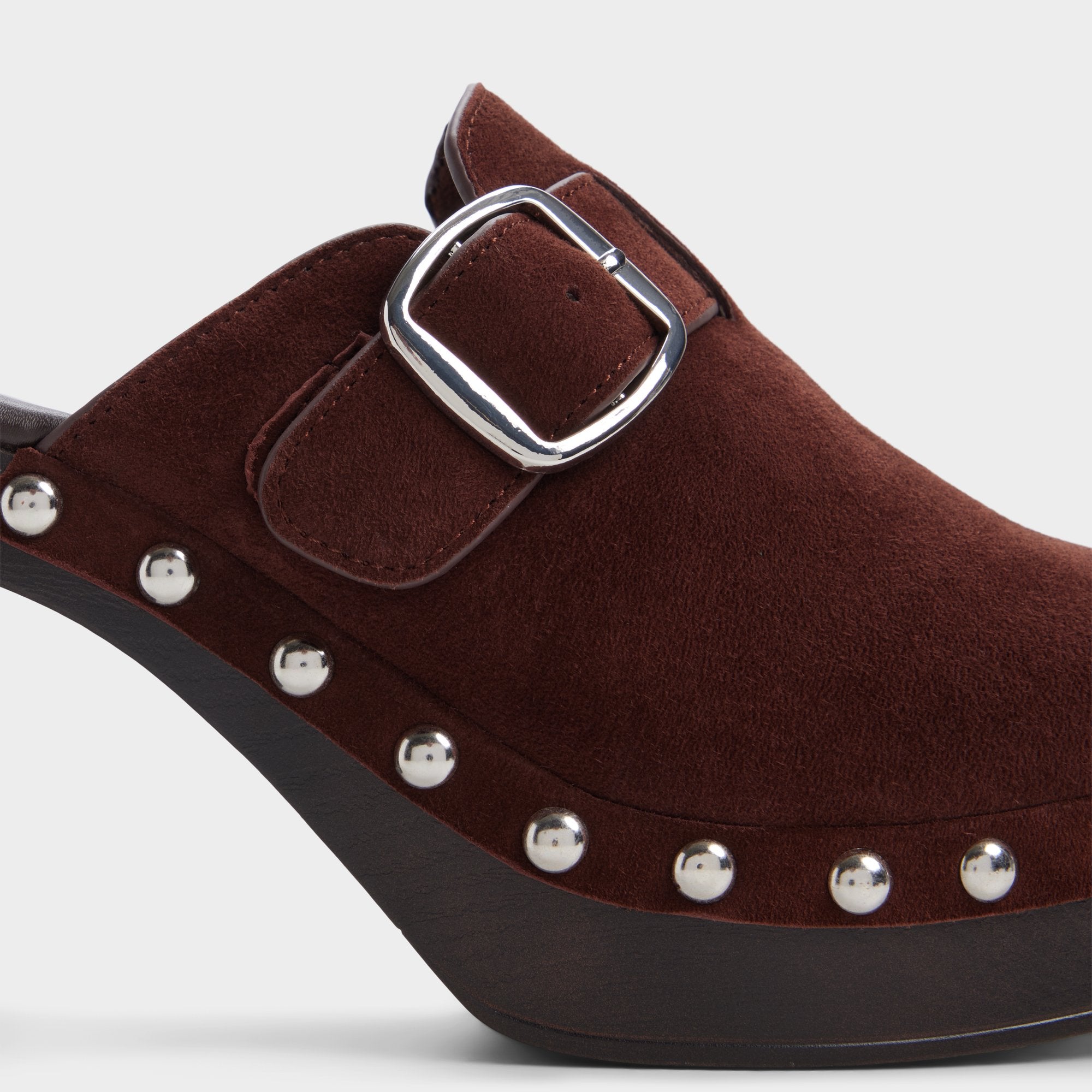 ALDO Miloria mules à talon daim marron cloutées