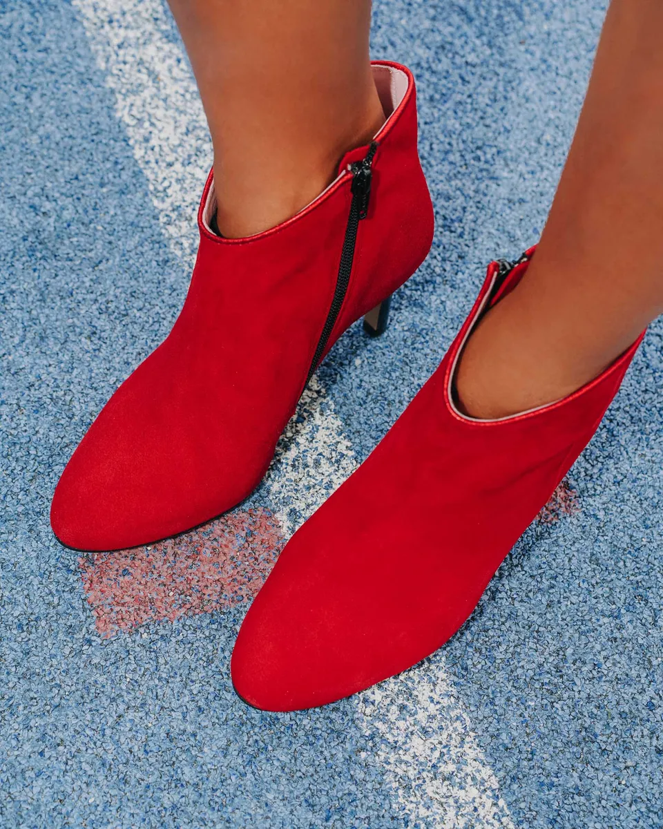 Coralie Masson Emily bottines cuir rouge talon 7,5 cm