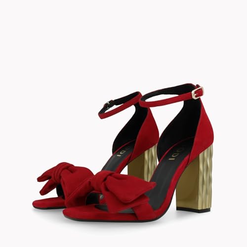 LODI WORTER sandales rouges cuir talon confort