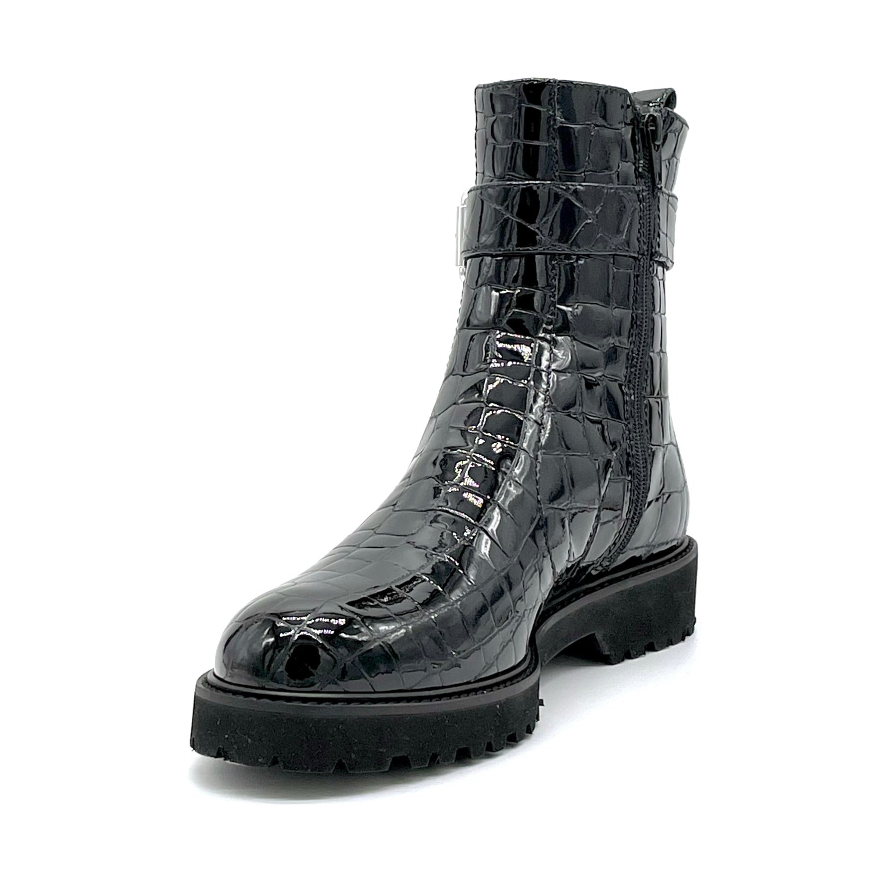 ELATA 52551 bottines vernis noir imprimé talon 3 cm
