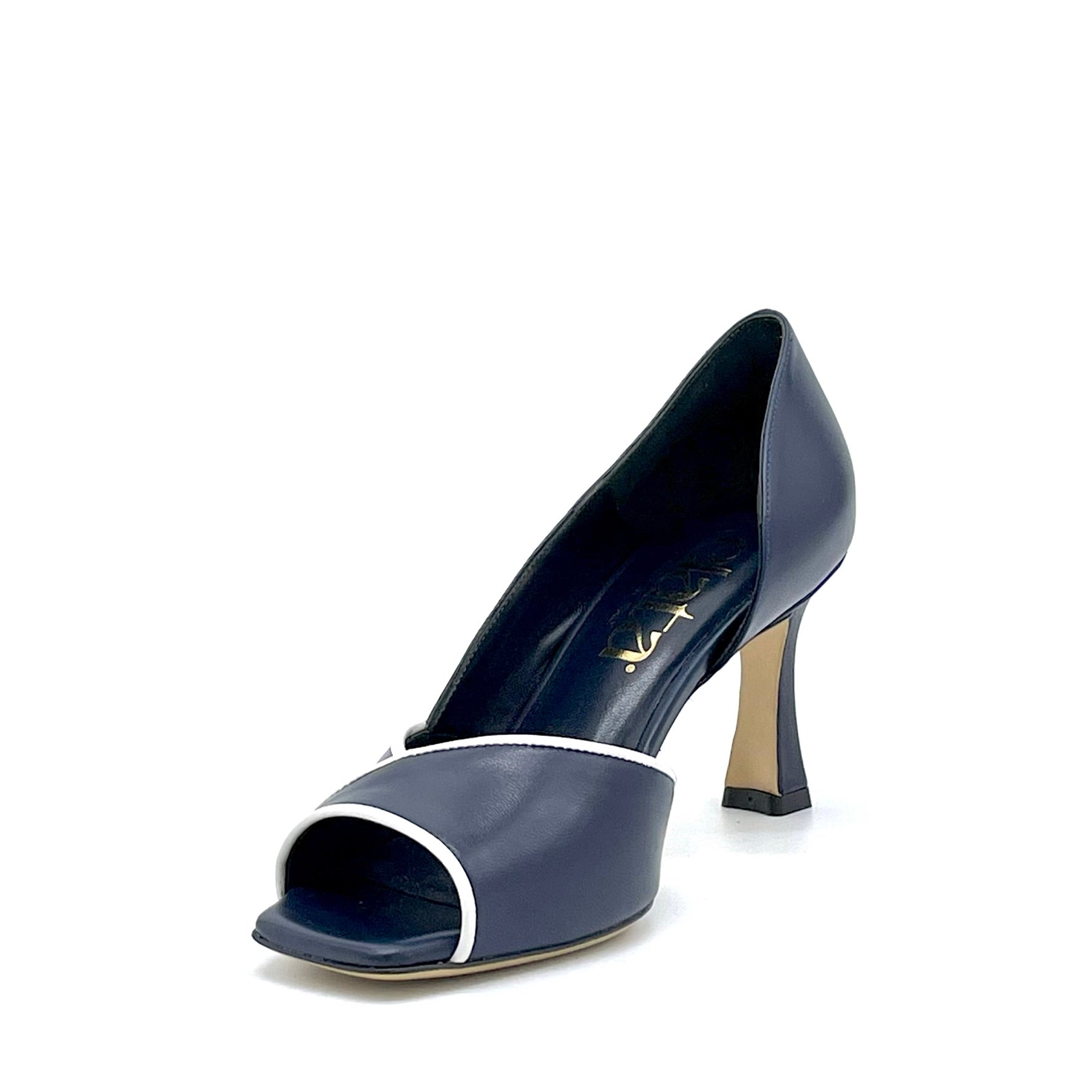 ELATA 14111-1 sandales cuir bleu blanc talon 7,5 cm