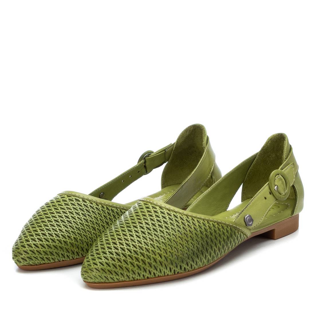 Carmela 16076004 ballerines cuir vert talon plat