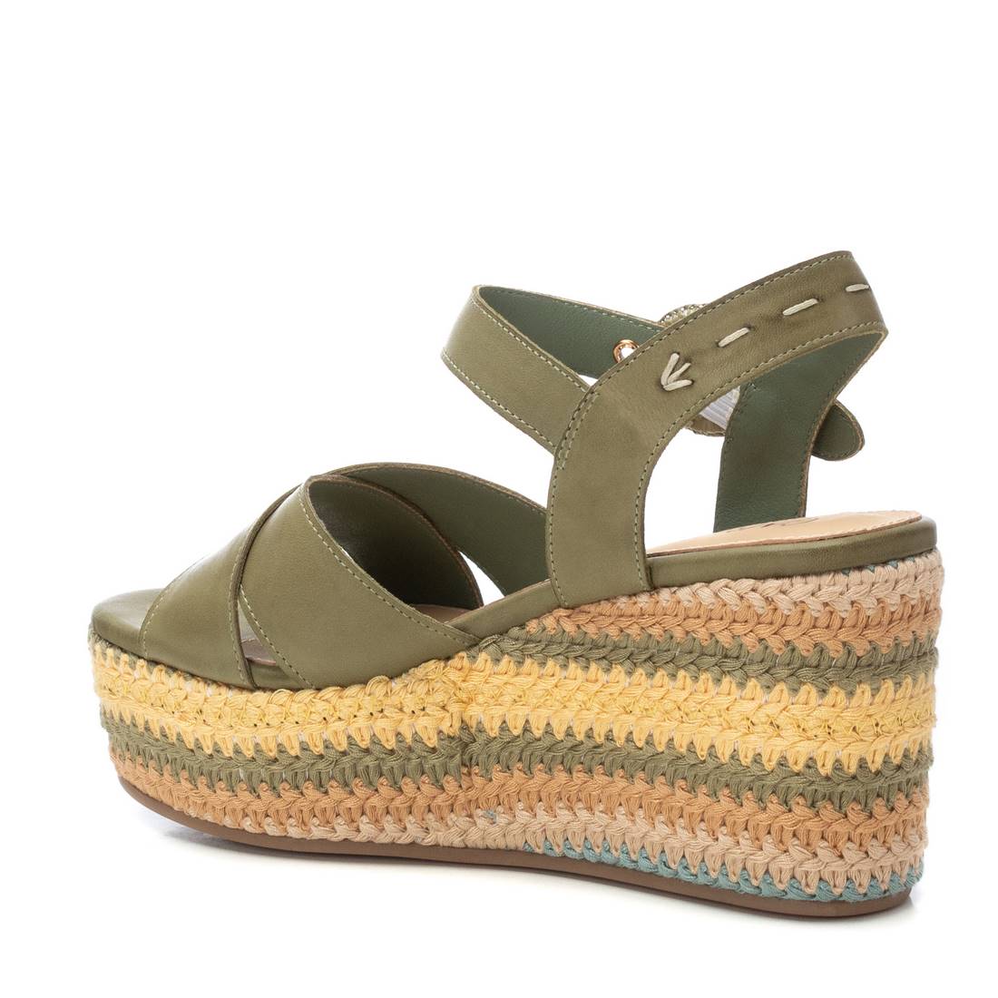 Carmela 16223807 sandales cuir kaki compensées 8 cm