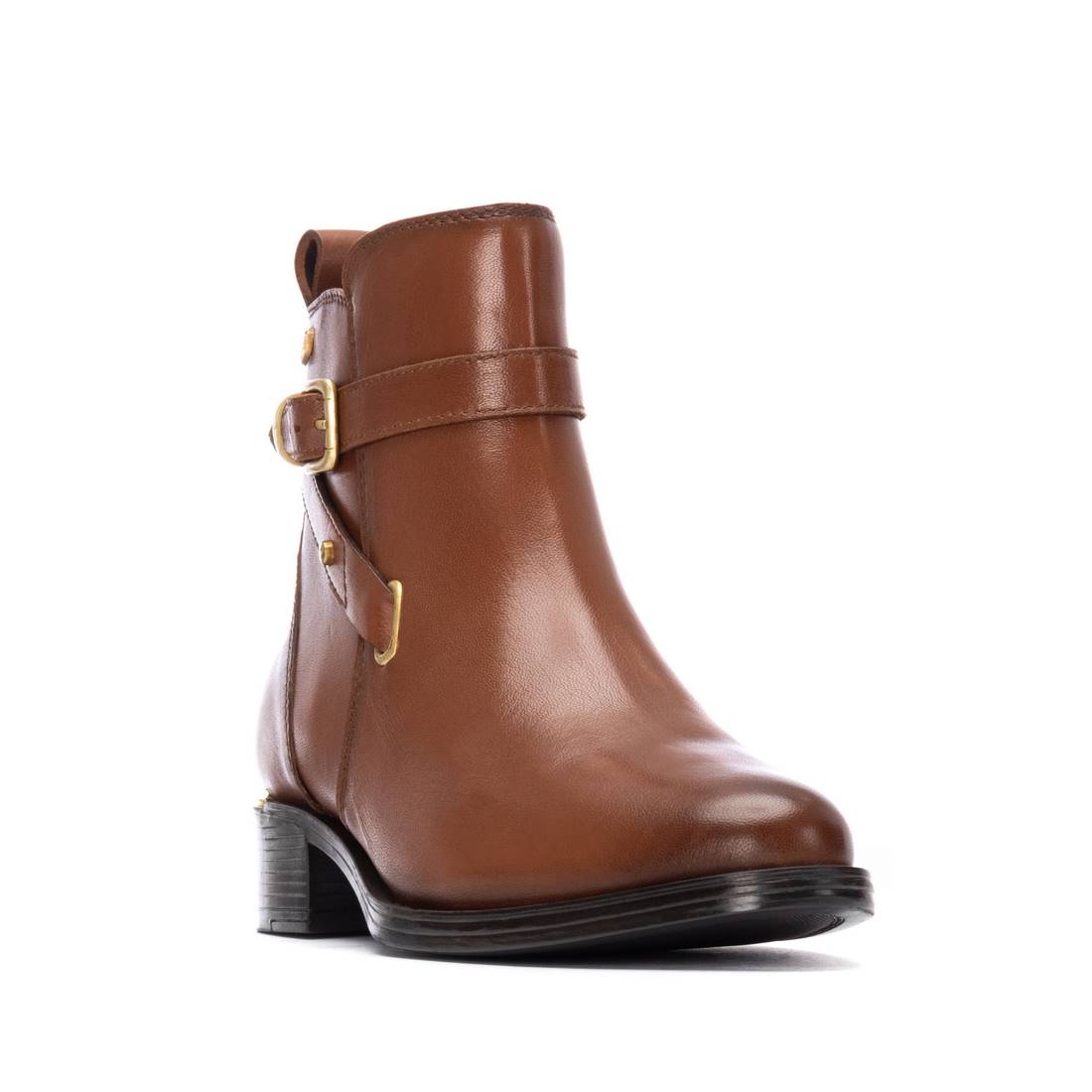 Carmela 16247502 bottines cuir camel boucle