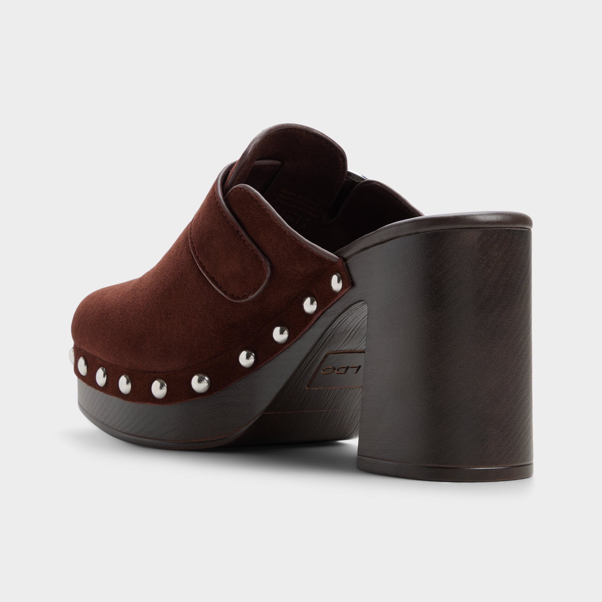 ALDO Miloria mules à talon daim marron cloutées