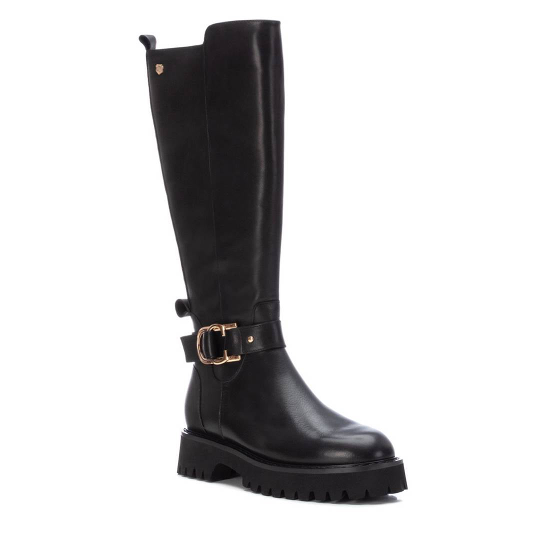 Carmela 16088701 botte noire cuir talon bas