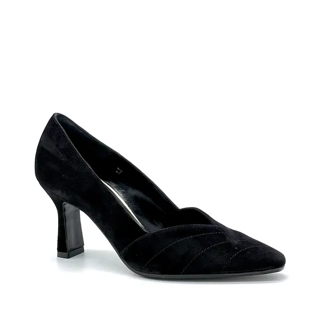 Elata 52506 escarpins suède noir talon 7,5 cm