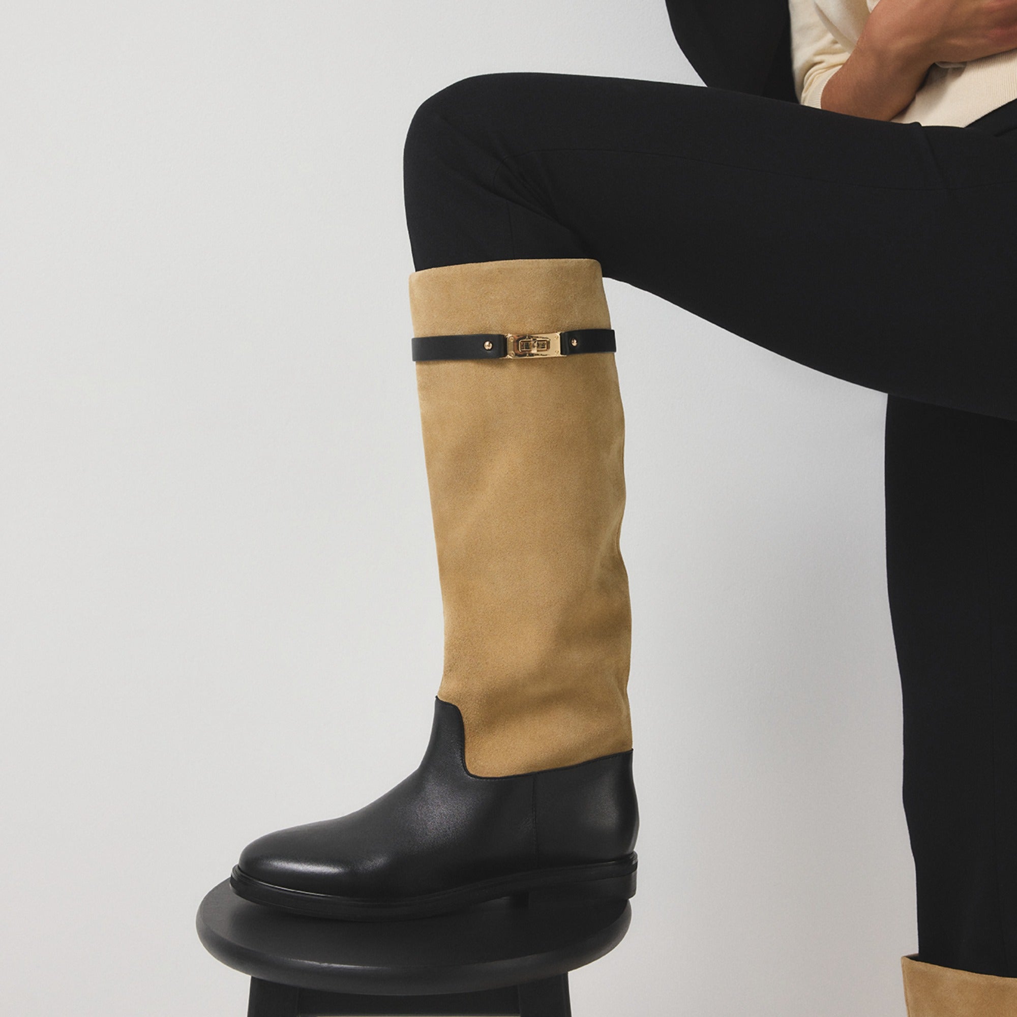 ALDO Levie bottes cavalières suède beige