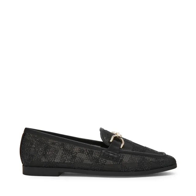 Steve Madden Cityhall mocassins noirs tissu doré