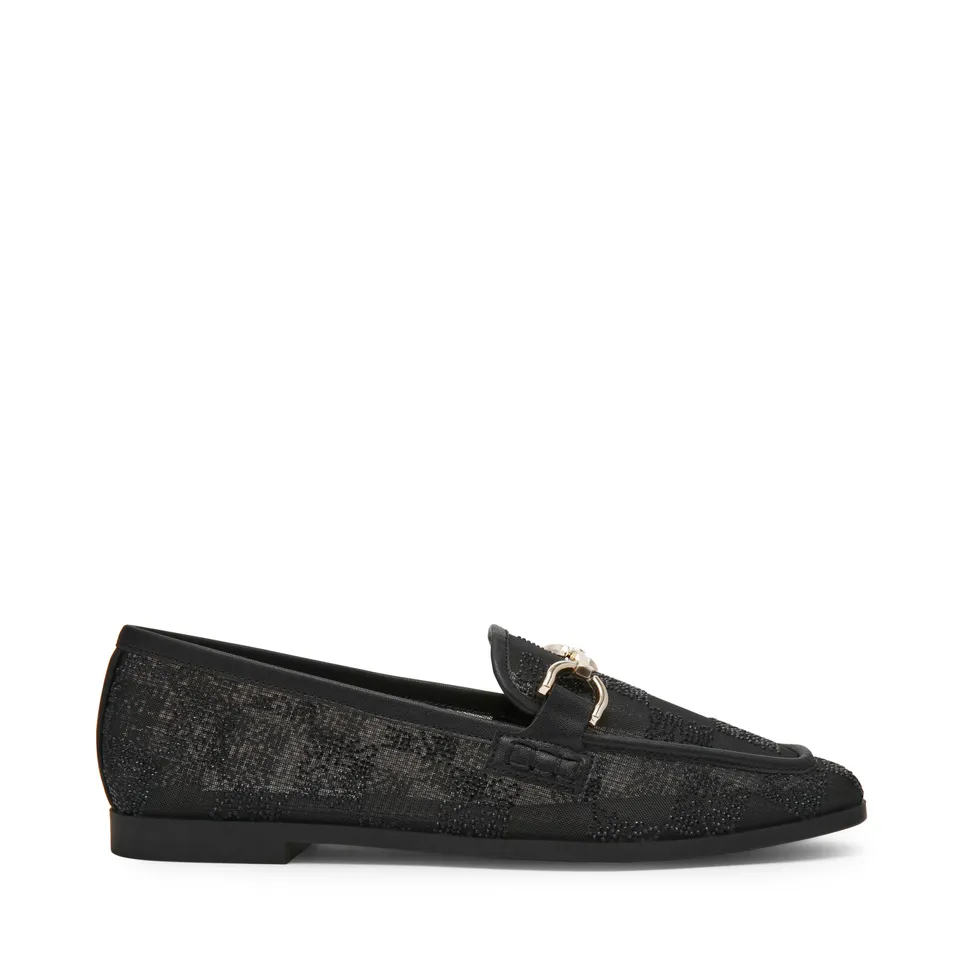 Steve Madden Cityhall mocassins noirs tissu doré