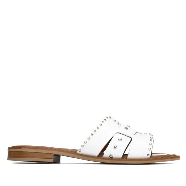 Carmela 16306003 sandales plates femme blanc cuir