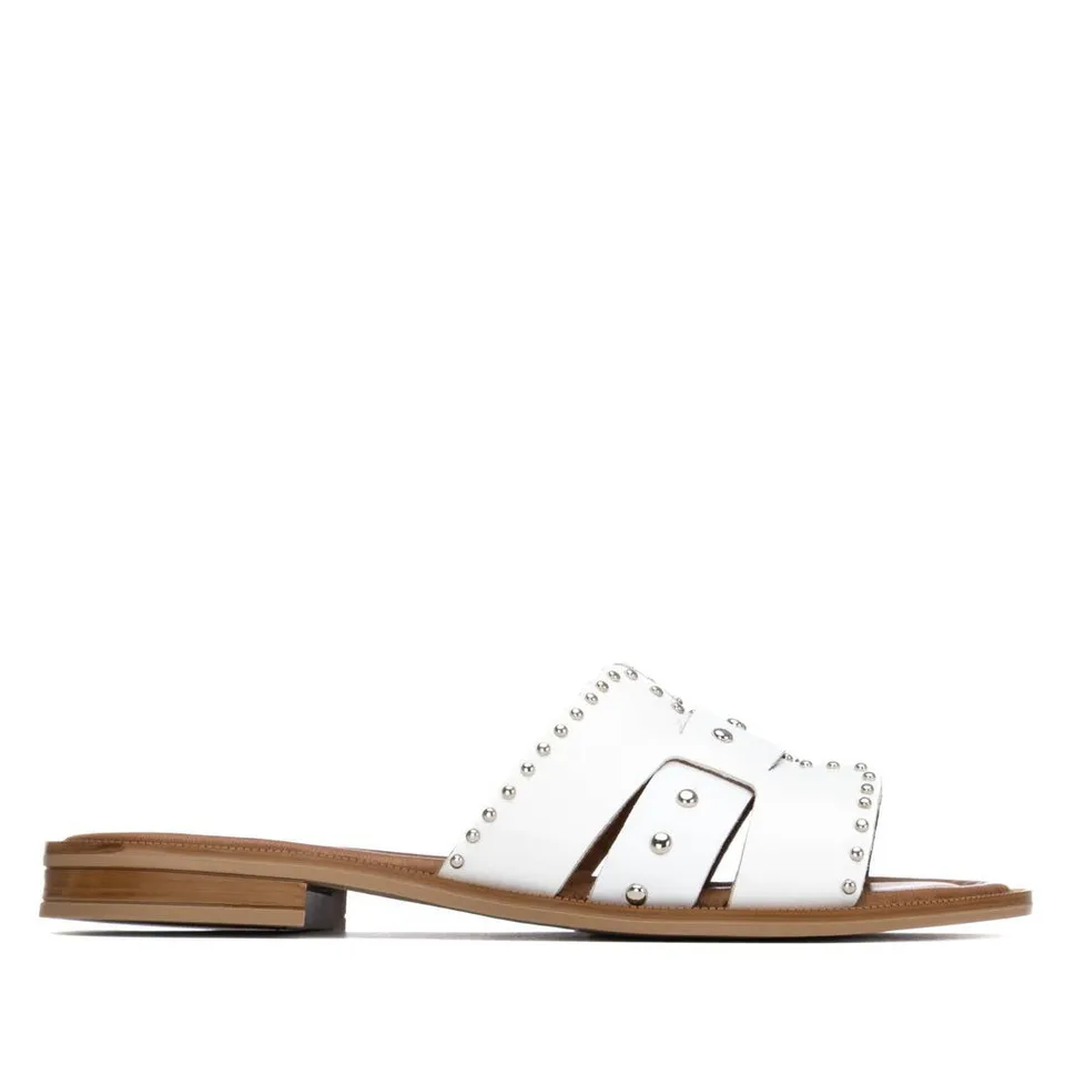 Carmela 16306003 sandales plates femme blanc cuir