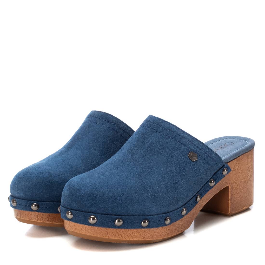 Carmela 16046110 sabot bleu cuir talon 7 cm