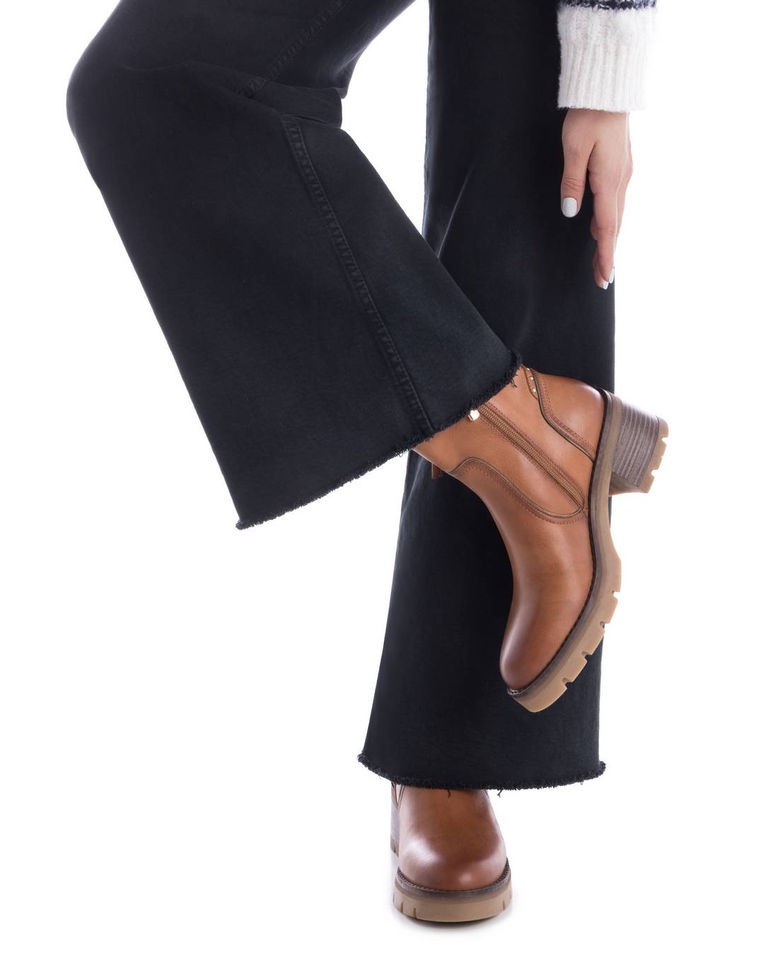 Carmela 16257203 bottines femme camel cuir talon moyen
