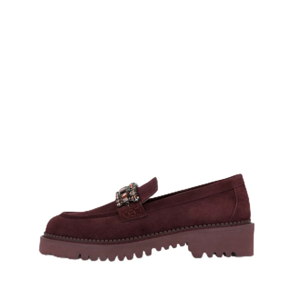 LODI A-TUL5728 mocassins cuir bordeaux plats